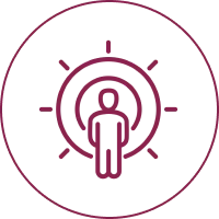 Person icon with radiating lines