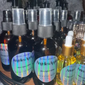 Natural skincare products with droppers and sprays